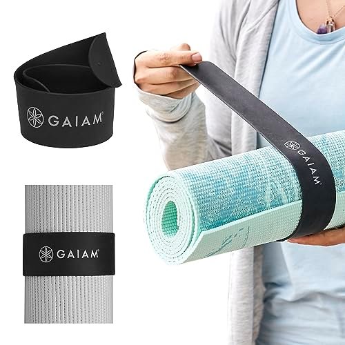 Gaiam Yoga Mat Strap Slap Band - Secure Storage and