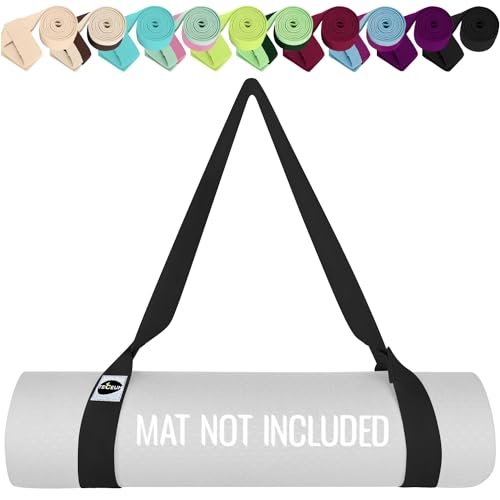 TECEUM Yoga Mat Strap – Black & Colors Adjustable Carrier