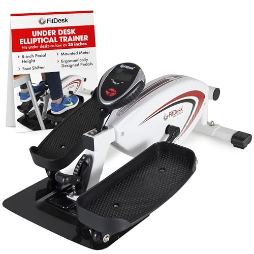 FitDesk Mini Elliptical Machine, Compact Under Desk Cycle...