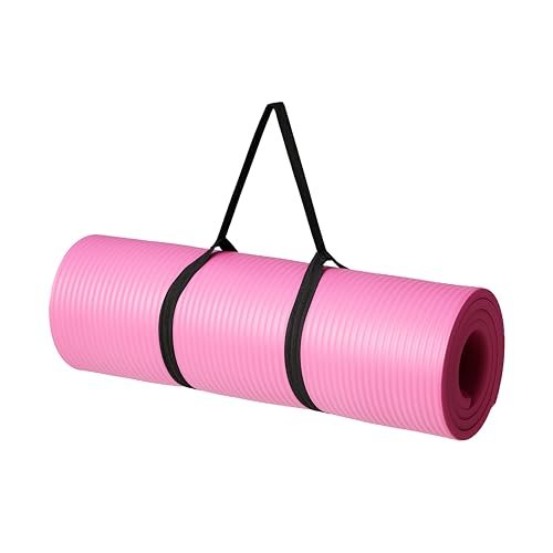 Amazon Basics 1/2 Inch Extra Thick Exercise Yoga Mat, Pink