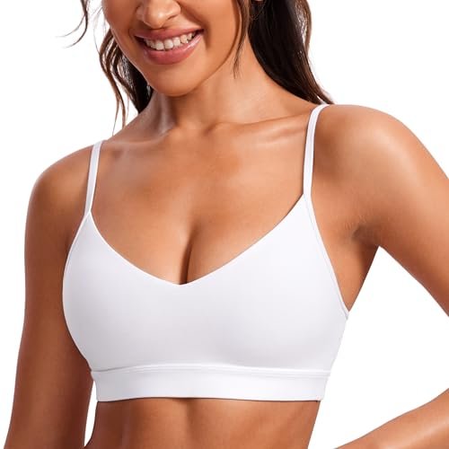 CRZ YOGA Butterluxe V-Neck Sports Bras for Women Adjustable.