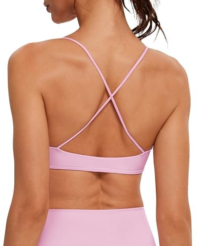 OMKAGI Sports Bras for Women Strappy Workout Open Back