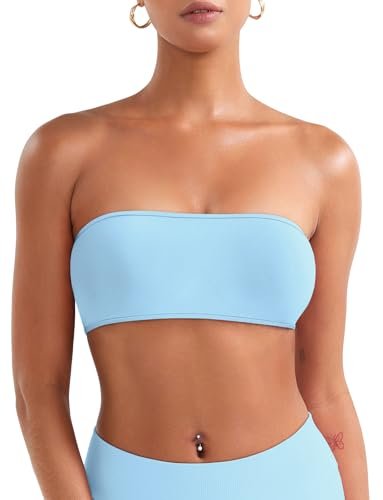VOYJOY Impact Backless Bandeau Bra Workout Strapless Basic...