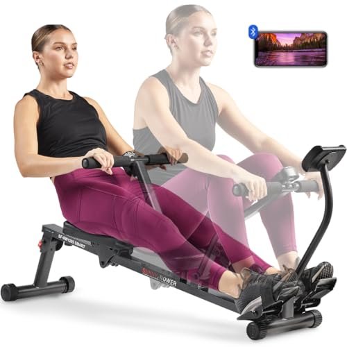 Sunny Health & Fitness Smart Compact Adjustable Rowing...