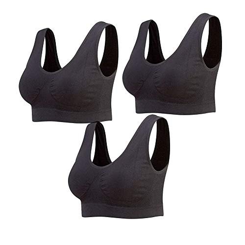 Lemef 3-Pack Seamless Sports Bra Wirefree Yoga Bra with...