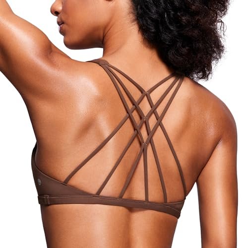 CRZ YOGA Naked Feeling Cross Back Sports Bra for Women