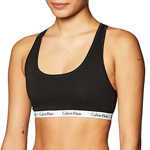 Calvin Klein Women's Carousel Logo Bralette, Black, L, L