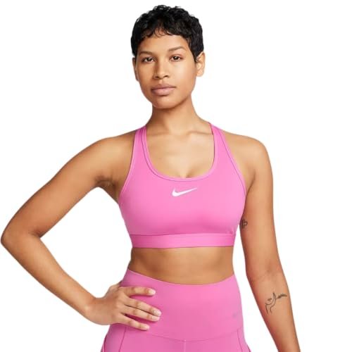 Nike Women's Swoosh Medium Support Padded Sports Bra Pink...
