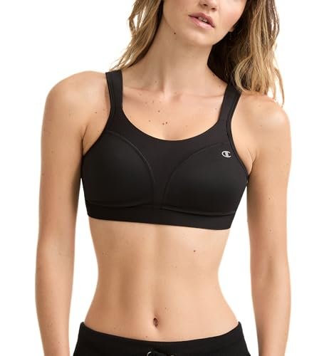 Champion womens Full Support Sports Bra, Black, 38DD US