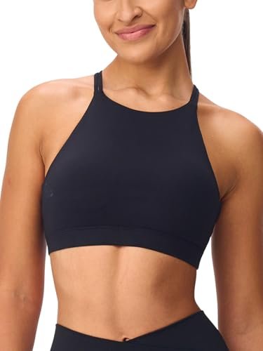 Omwilddo High Neck Cross Back Sports Bra Light Support