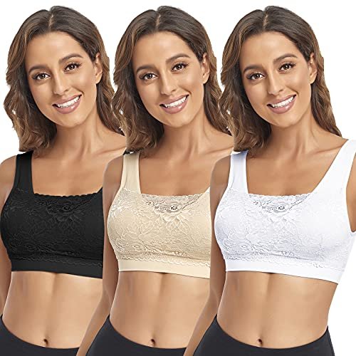 Litthing Lace Bralettes for Women Padded Sports Seamless.