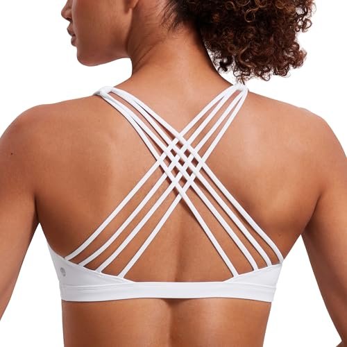 CRZ YOGA Naked Feeling Strappy Sports Bras for Women.