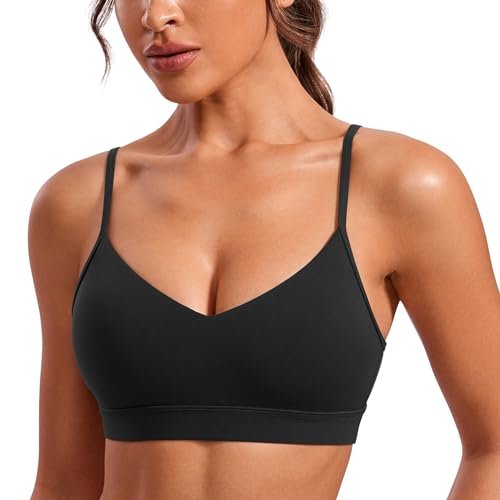 CRZ YOGA Butterluxe V-Neck Sports Bras for Women Padded.