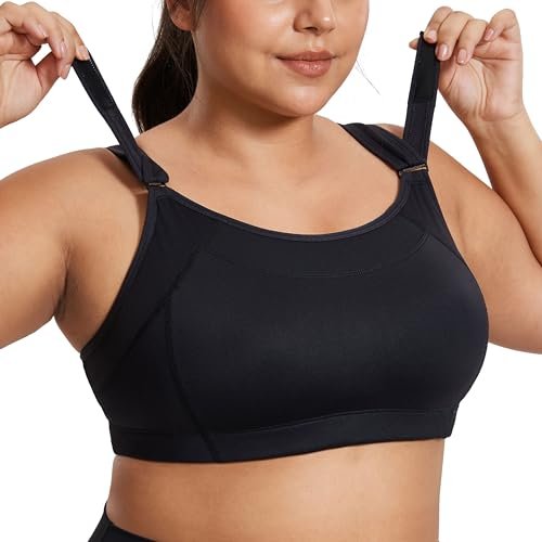 SYROKAN Front Adjustable Sports Bras for Women High Impact.