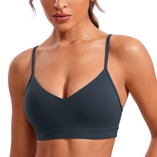 CRZ YOGA Butterluxe V-Neck Sports Bras for Women Adjustable...