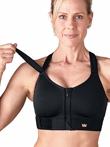 SHEFIT Flex Sports Bra for Women, Medium Impact, Black 2X.