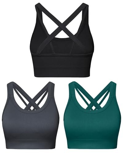 Nikuja Sports Bras for Women,Strappy Running Sports High...