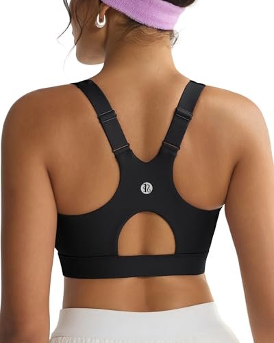 RUNNING GIRL Black Sports Bra for Women,Adjustable High...