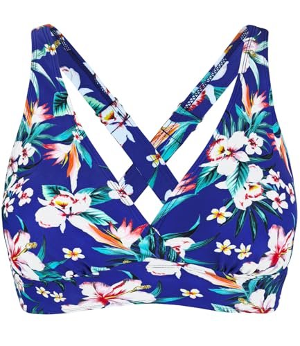 Women's Sporty Adjustable Wide Straps Bikini Top Large Bust...