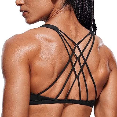CRZ YOGA Naked Feeling Cross Back Sports Bras for Women