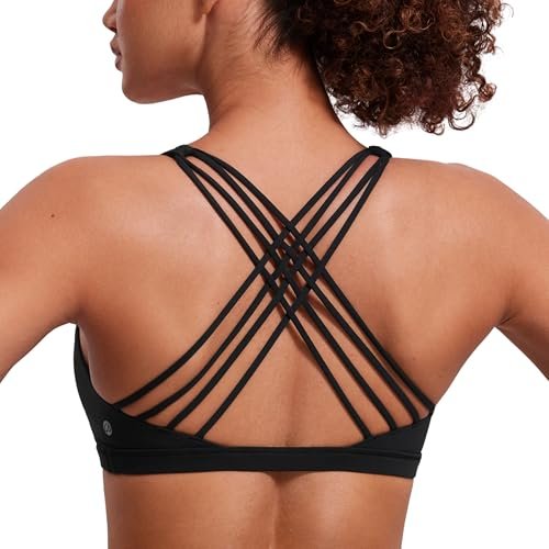 CRZ YOGA Naked Feeling Strappy Sports Bras for Women.