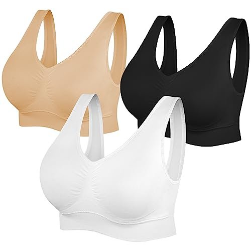 SIMIYA Womens Sports Bras, Yoga Comfort Seamless Stretchy...