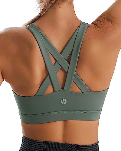 RUNNING GIRL Sports Bra for Women, Padded Criss-Cross Back.