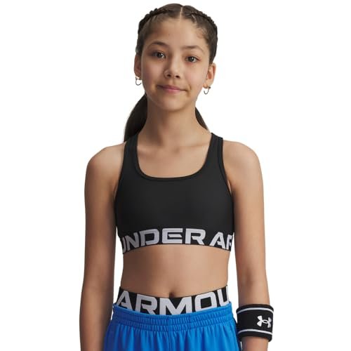 Under Armour Girls Crossback Mid-Impact Sports Bra, (002)...