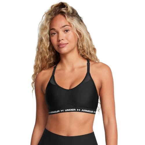 Under Armour Womens Crossback Low Impact Sports Bra, Black,...