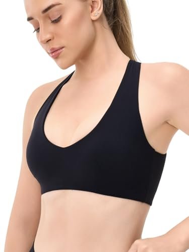 Omwilddo V Neck Sports Bra for Women Medium Support.