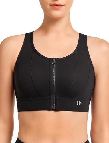 Yvette Front Closure Sports Bras for Women High Support...