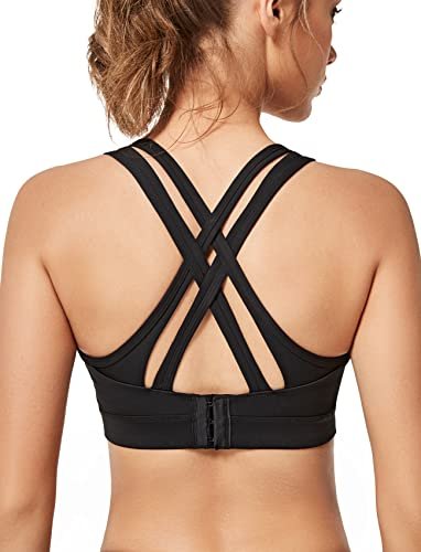 Yvette Women High Impact Sports Bras Criss Cross Back