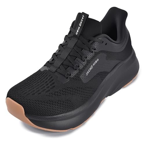 JACKSHIBO Mens Wide Toe Box Shoes Arch Support Slip Ins