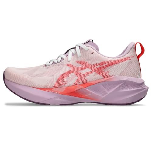 ASICS Women's NOVABLAST 5 Running Shoe, 9, White/Coral Reef