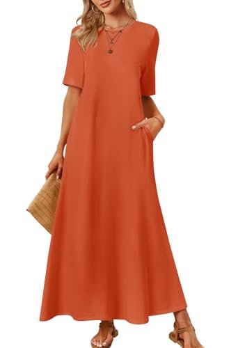 MEROKEETY Summer Spring Maxi Dresses for Women with Pockets