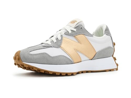 New Balance Women's 327 Sneaker, Grey Matter/Gold Metallic,...