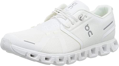 On Men's Cloud 5 Sneakers, All White, 10