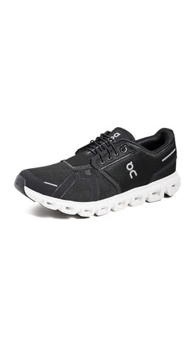 On Men's Cloud 6 Sneakers, Black | White, Size 12