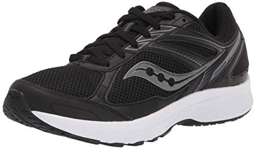 Saucony Men's Cohesion 14 Road Running Shoe, Black/White, 11