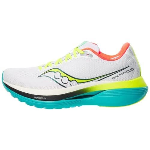 Saucony Men's Endorphin Trainer Sneaker, White/Mutant, 11