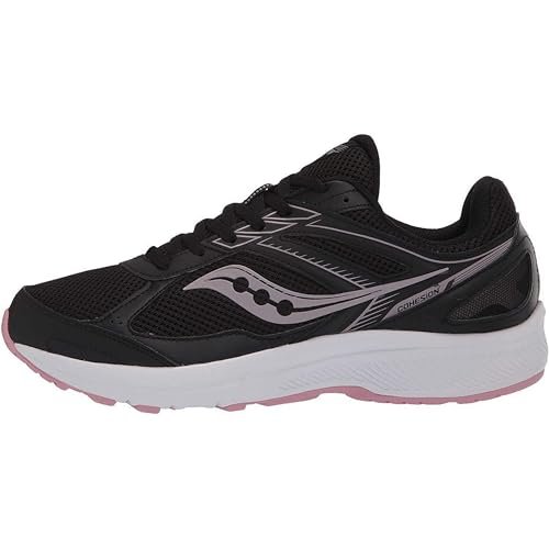 Saucony womens Cohesion 14 Road Running Shoe, Black/Pink...