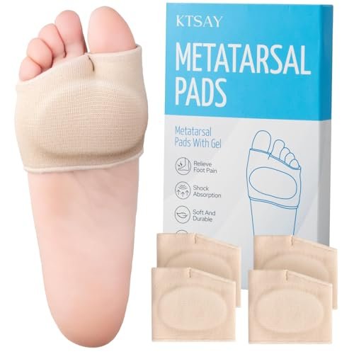 KTSAY 2 Pairs Metatarsal Pads with Gel for Pain Relief