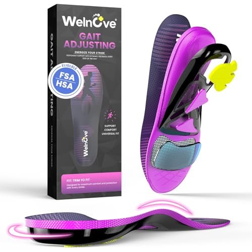 Welnove Running Insoles for Men & Women with Metatarsal Pad