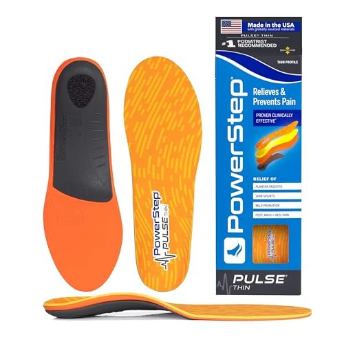 PowerStep Pulse Thin Orthotics, Arch Support Inserts, for...