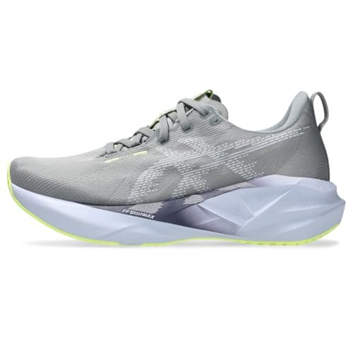 ASICS Women's NOVABLAST 5 Running Shoe, 9, Gravel/Blue Fade
