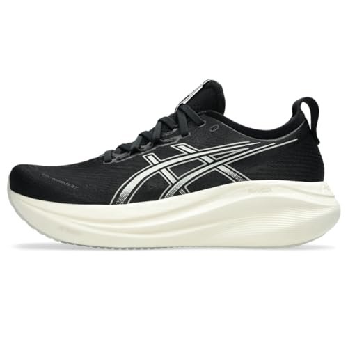 ASICS Men's Gel-Nimbus 27 Running Shoe, 14, Black/Lake Grey