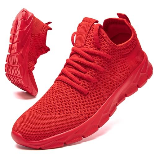 Linenghs Red Shoes for Womens Ultralight Running Walking...