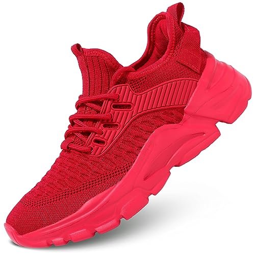 Womens Running Shoes Slip on Breathable Lightweight Red...