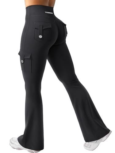 YEOREO CoreFlex Women Workout Flare Leggings Black