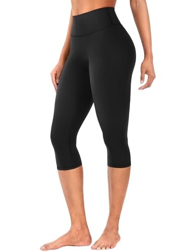 YEOREO Ease Womens Workout Capri Leggings Hidden Scrunch
